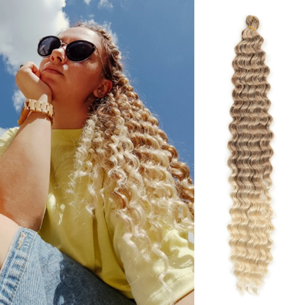 Top Trends: Deep Twist Crochet Hair 22Inch-30inch Freetress Synthetic Ombre Braiding Hair Extensions Low Tempreture Fiber Hair Alibaby Shoppable Styles