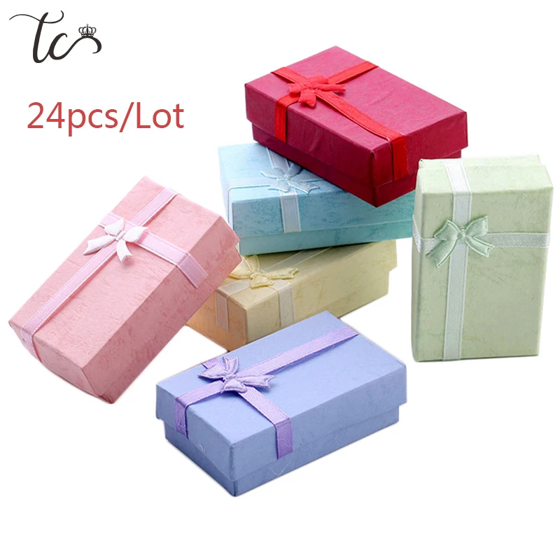 Top Trends: Paper Trinket Box Ring Box Necklace Organizer Earring Storage Box Necklace Box Small Accessories Container 24pcs / Lot Shoppable Styles