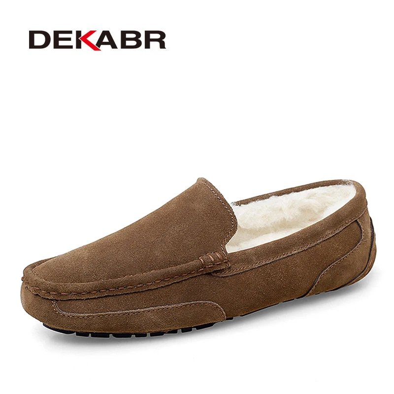 Top Trends: DEKABR Men Loafers Shoes Warm Soft Genuine Leather Business Men Moccasins Shoes Breathable Slip On Driving Shoes Size 38-47 Shoppable Styles