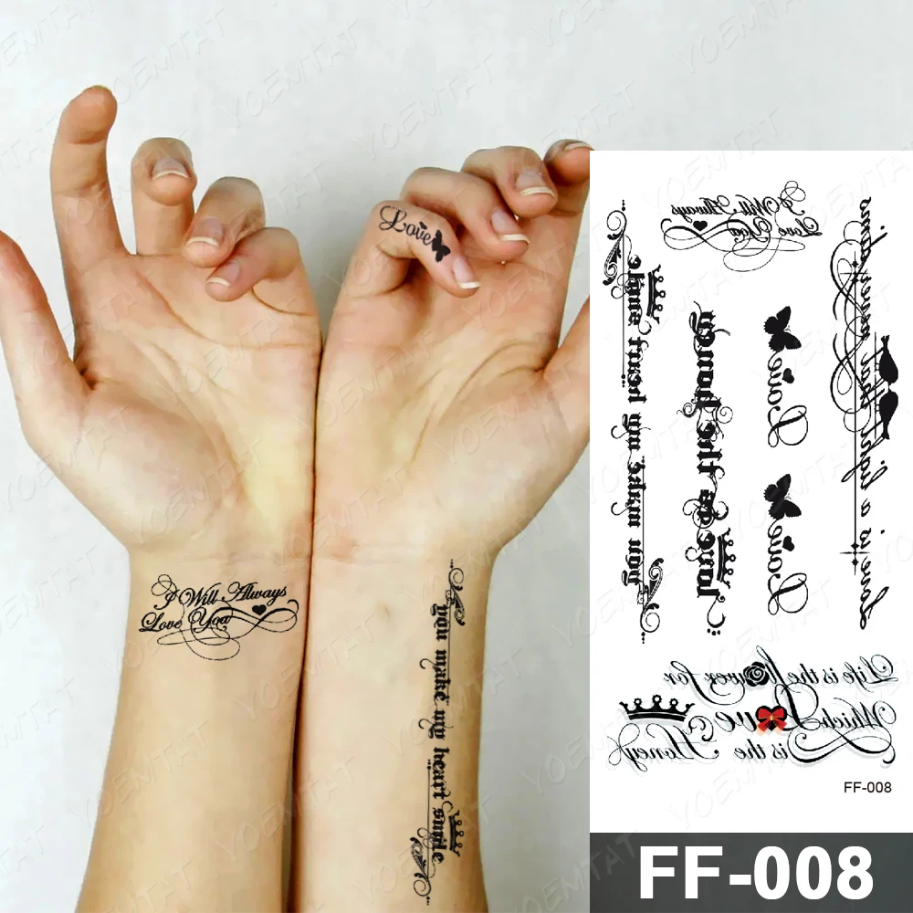 Top Trends: Arabic Language Waterproof Temporary Tattoo Sticker Black Love Text Word Letter Body Art Arm Couple Fake Tatoo For Women Men Shoppable Styles - Image 6