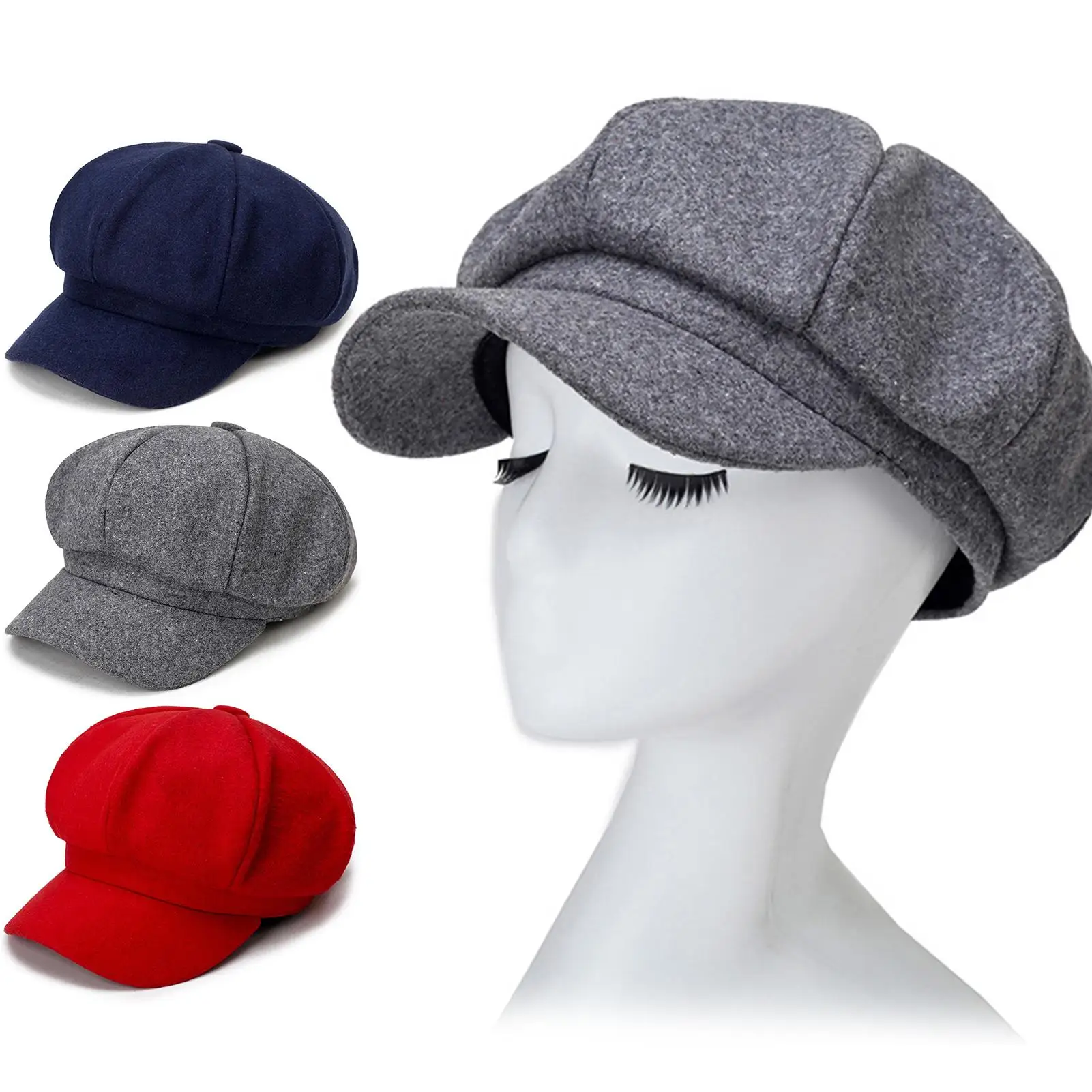 Top Trends: Women&#039;s Hat Autumn Warm Octagonal Hat Woolen Cloth Casual Beret Cap Solid Artist Painter Newsboy Hat Men Cap Boina кепка женская Shoppable Styles