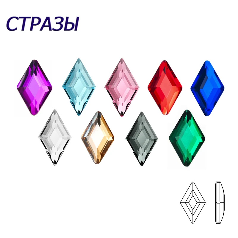 Top Trends: Rhombus 3x5mm 20PCS New Nail Art Rhinestones Korean Fashion 3D Flatback Colorful Crystal Stones For DIY Nail Parts Decoration Shoppable Styles