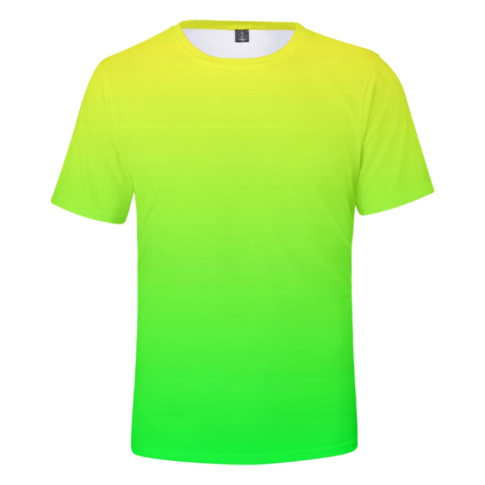 Top Trends: Neon T-shirts For Men / women In Summer, Green T-shirts For Boys / girls, Solid Color Shirts, Rainbow Street Clothes T-shirts, Color Shoppable Styles