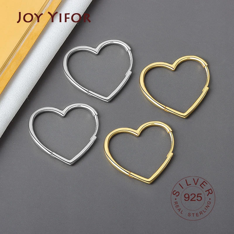 Top Trends: 925 Sterling Silver Earrings Charm Women Trendy Jewelry Vintage Simple Retro Party Accessories Gifts Heart Gold Earring Shoppable Styles