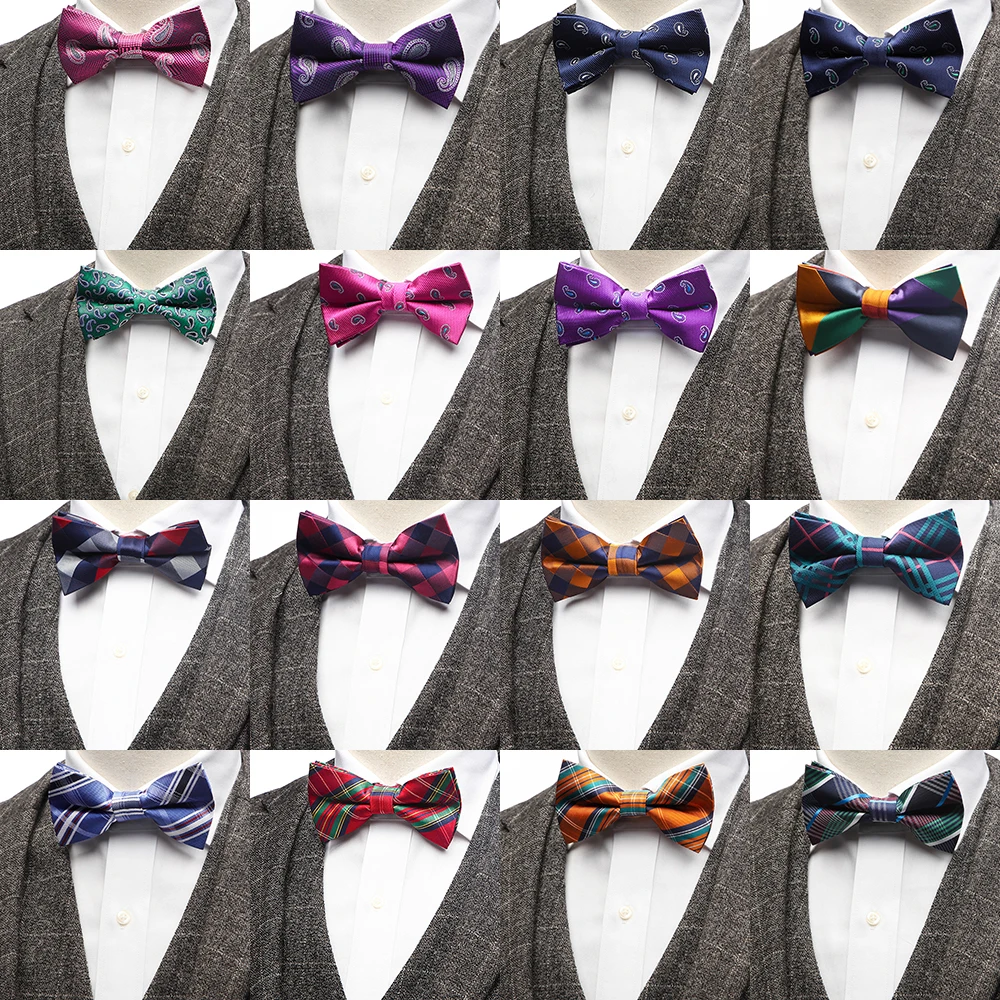 Top Trends: Tailor Smith 100% Microfiber Bowtie Woven Dot Checked Stripped Bow Tie Butterfly Wedding Dress Mens Formal Classical Accessory Shoppable Styles - Image 3