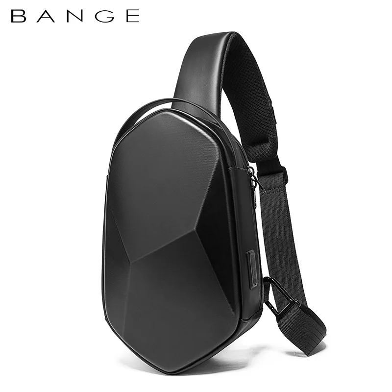 Top Trends: BANGE Hard Shell Design 3.0 USB Charging Crossbody Bag Shoulder Bags Male Waterproof Short Trip Chest Bag Pack For Men Sling Bag Shoppable Styles