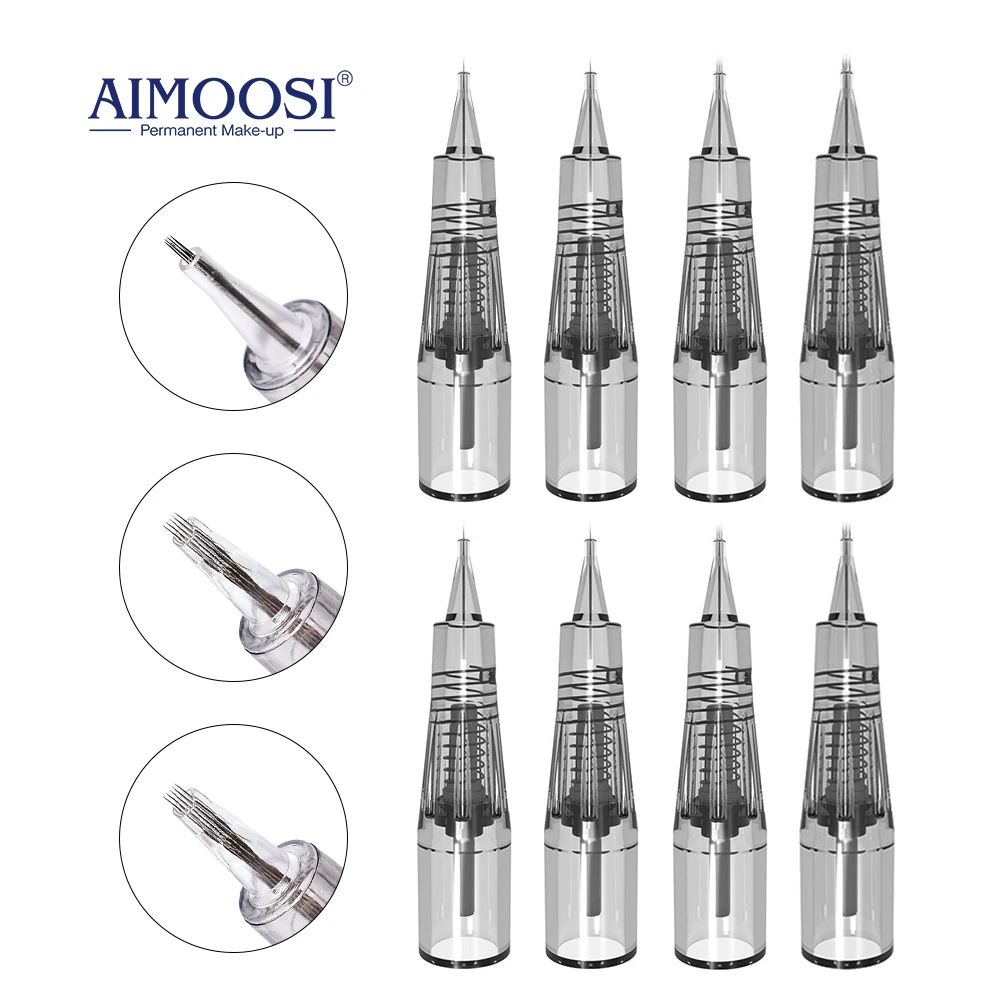 Top Trends: AIMOOSI M7 50 / 100Pcs Tattoo Eyebrows Microblading Piercing Needles Pen For Semi Permanent Makeup PMU Machine Gun Consumables Shoppable Styles