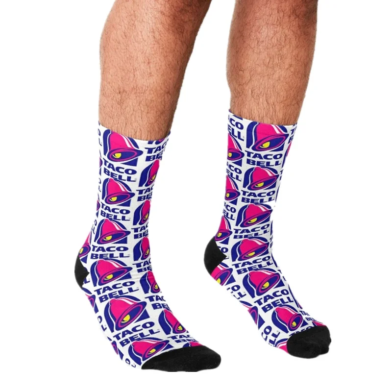 Top Trends: Funny Men&#039;s Socks Taco Rose Red Bell Logo Pattern Printed Hip Hop Men Happy Socks Cute Boys Street Style Crazy Socks For Men Shoppable Styles