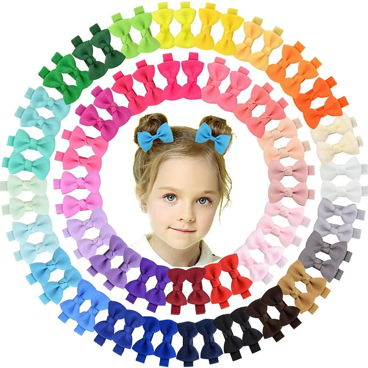 Top Trends: 50 / 70 / 90 PCS Baby Girl Hair Clip Ribbon Hair Bows With Alligator Clips For Baby Girls Infant Toddlers Kids Shoppable Styles