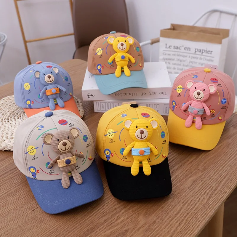 Top Trends: Cartoon Baby Cap For Boys Girl 1-6 Years Cute Bear Adjustable Baseball Hat For Children Outdoor Infant Sunshade Casual Hats Shoppable Styles