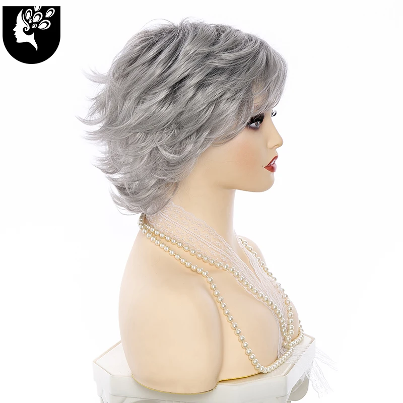 Top Trends: Ombre Brown Synthetic Wigs With Bangs For White Women Short Red Grey Wave Cosplay Hair Wig Dark Root Daily Use Yourbeauty Shoppable Styles - Image 6