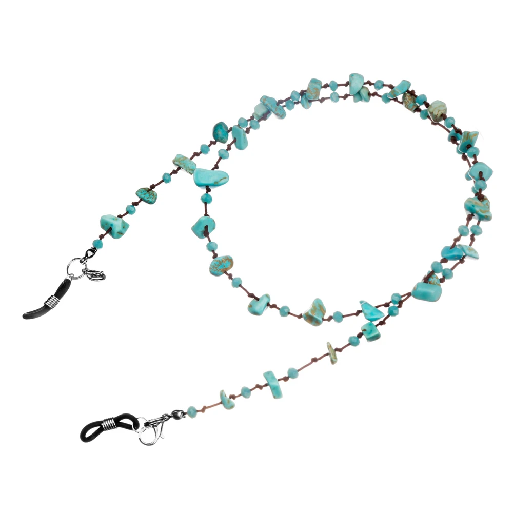 Top Trends: Natural Stone Glasses Chain Fashion New Irregular Blue Beads Charm Reading Sunglasses Lanyard Strap Necklace Eyeglass Chain Cord Shoppable Styles