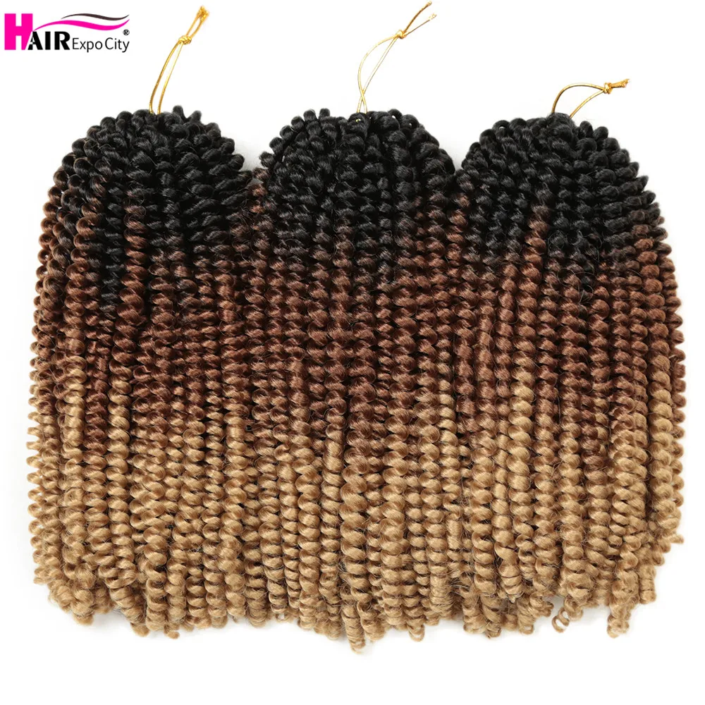 Top Trends: 12 Inch Spring Twist Hair Afro Fluffy Synthetic Twist Braids Ombre Crochet Hair Extensions For Women Wholesale Hair Expo City Shoppable Styles