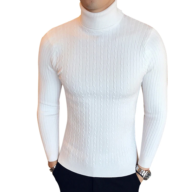 Top Trends: Winter Men's High Neck Thick Warm Sweater Slim Fit Solid Color Pullover Knitwear Available In Multiple Colors Shoppable Styles