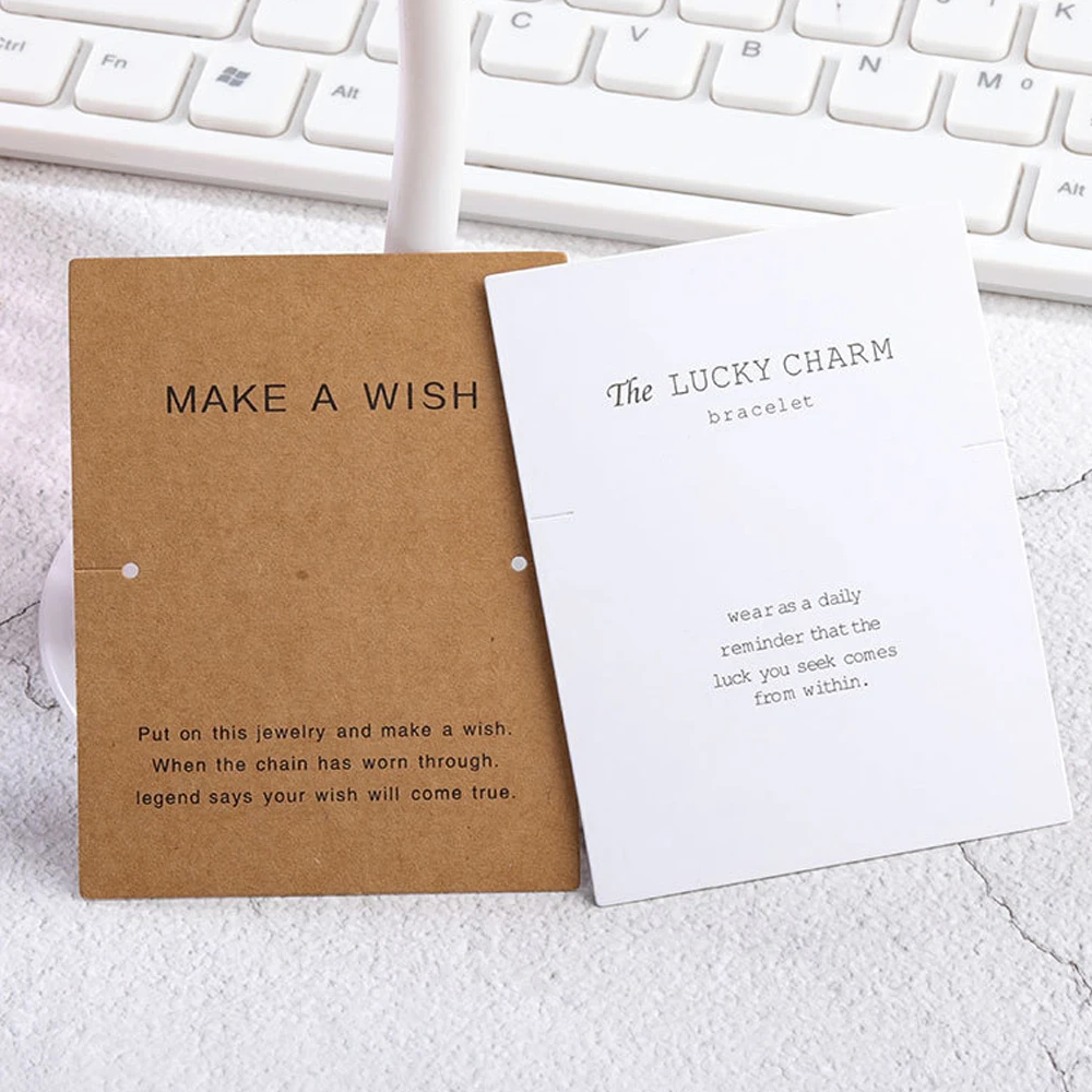 Top Trends: 10pcs Make A Wish Card Earrings And Necklaces Display Cards Cardboard Packaging Hang Tag Ear Studs Paper Card For Jewelry 9x7cm Shoppable Styles