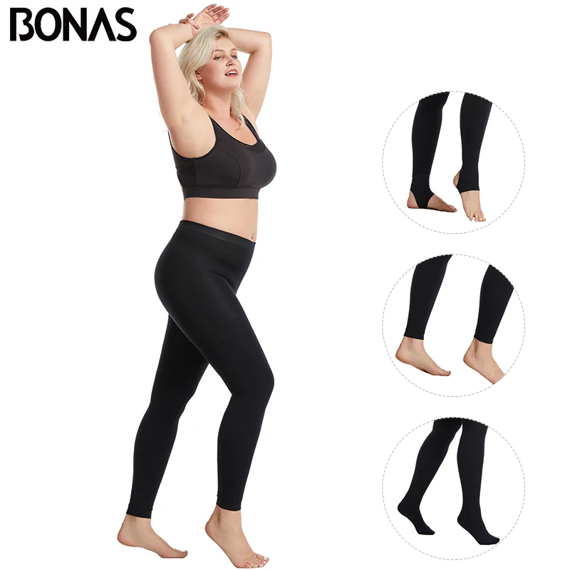 Top Trends: BONAS Women Black Pantyhose Elasticity Breathable Polyester Thick Plus Size Velvet Legins Stretchy Pantyhose Thick Tights Female Shoppable Styles