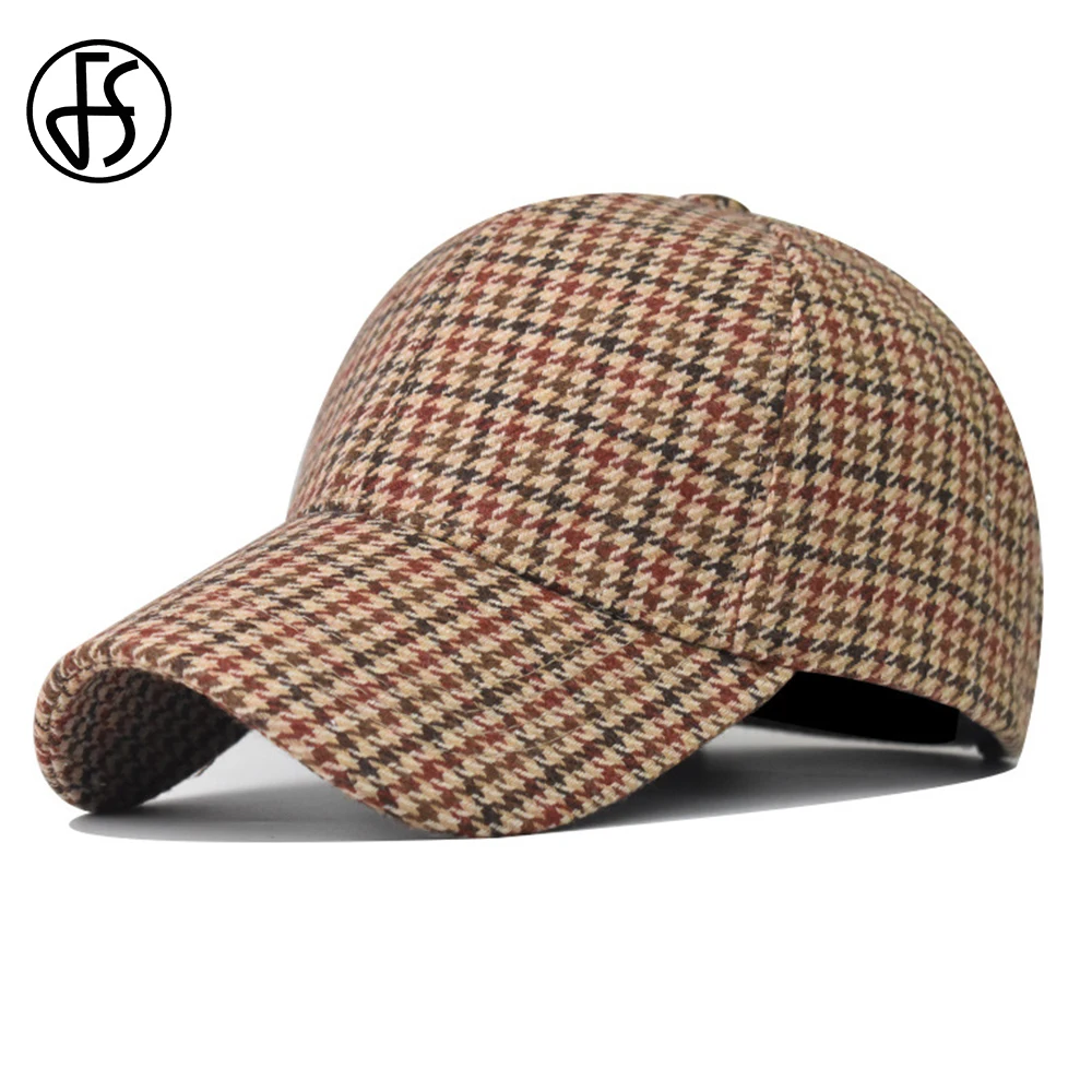 Top Trends: FS Women Brand Caps British Plaid Baseball Cap For Men Luxury Brown Spring Cotton Houndstooth Trucker Hat Gorras Para Mujer 2024 Shoppable Styles