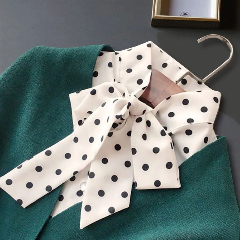 Top Trends: Front Bow Tie False Collar Shirts Woman Dot Fake Collar Detachable Collars For Women Sweater Leopard Nep Kraagje Half Shirt Shoppable Styles