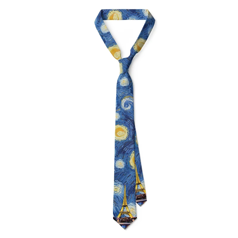 Top Trends: Fashion Van Gogh Oil Painting Accessories Necktie Men's Women's General High Quality Popular Men's Ties Suit Business Wedding Shoppable Styles