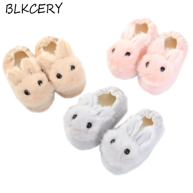 Top Trends: Fashion Brand Toddler Girl Slippers For Baby Loafers Plush Warm Cartoon Bunny Children Home Shoes Little Kid House Footwear Gift Shoppable Styles