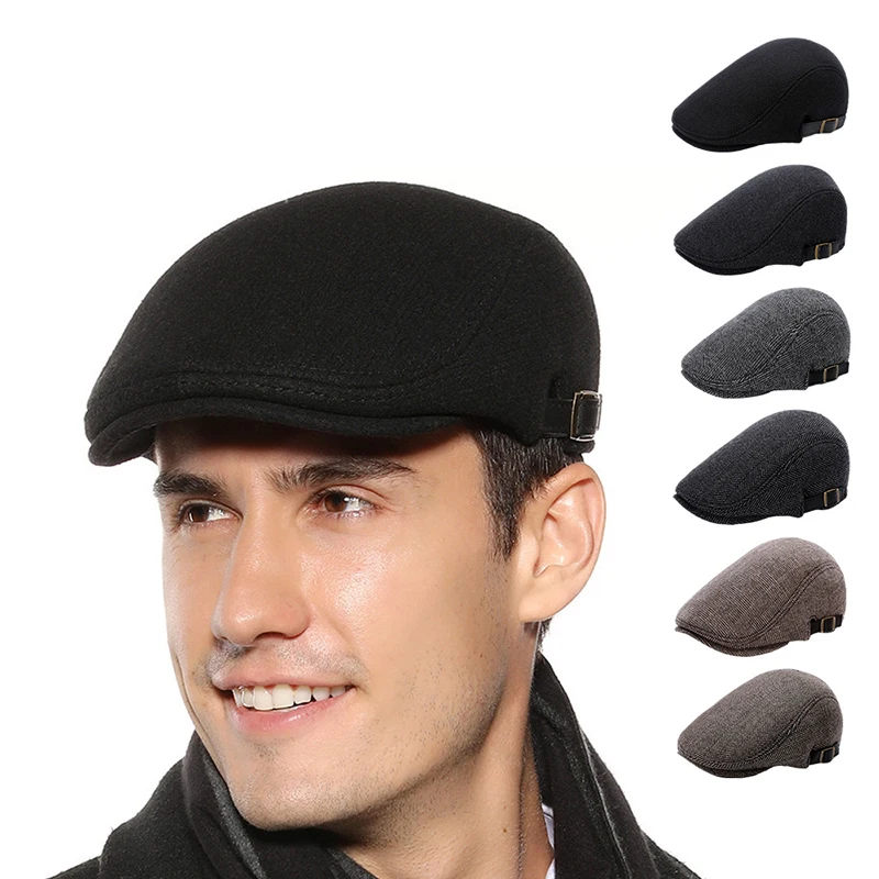 Top Trends: K258 Men's Stylish Caps Beret Woolen Hat Outdoor Autumn And Winter 2021 New Retro Fashion Hat Cap Painter Hat Male Horn Shoppable Styles