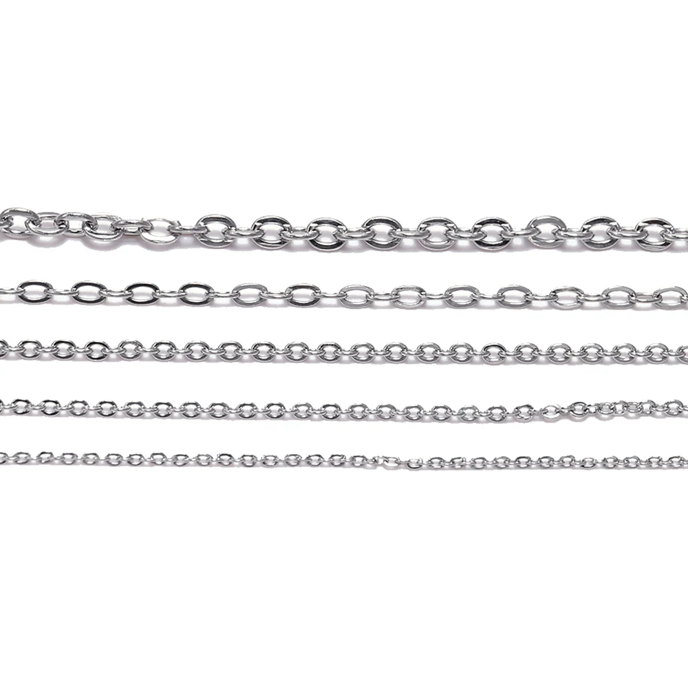 Top Trends: 5M / Lot 1.2 1.5 2.0 2.4 3.0 Mm Stainless Steel Link Chain Bulk Necklace Chains For Jewelry Making Findings Supplies Accessories Shoppable Styles