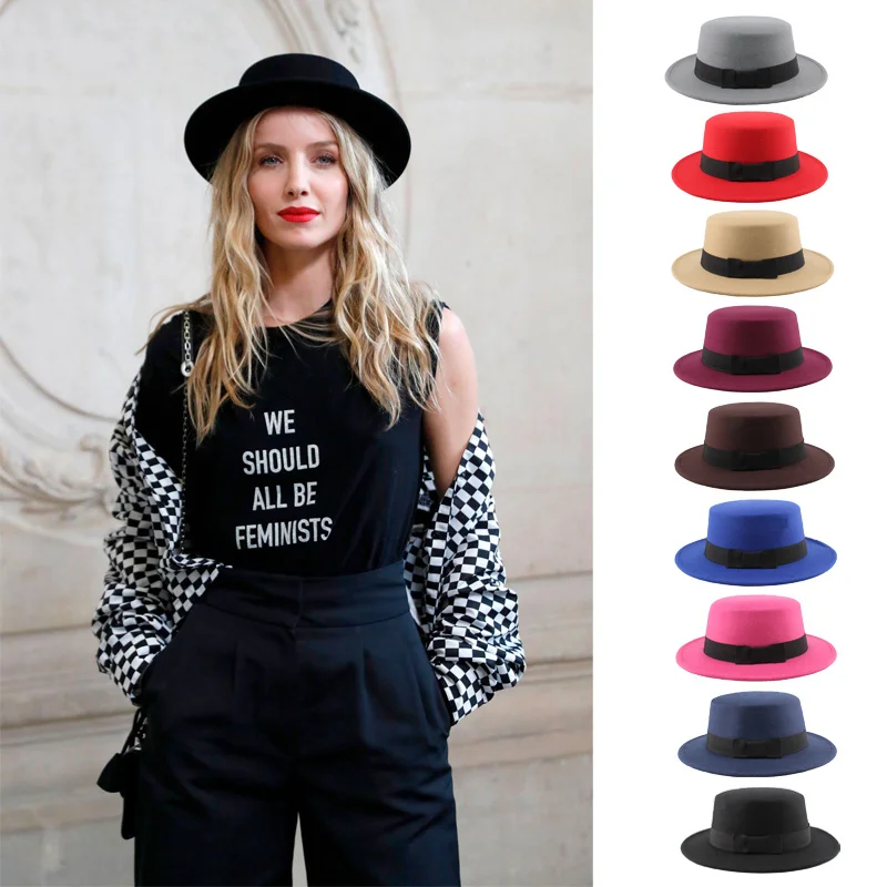 Top Trends: New Fashion Ladies Wool Cylinder Fedora Autumn Winter Women's Top Hat Men Felt Hat Wide Brimmed Bowler Fedoras Vintage Classic Shoppable Styles