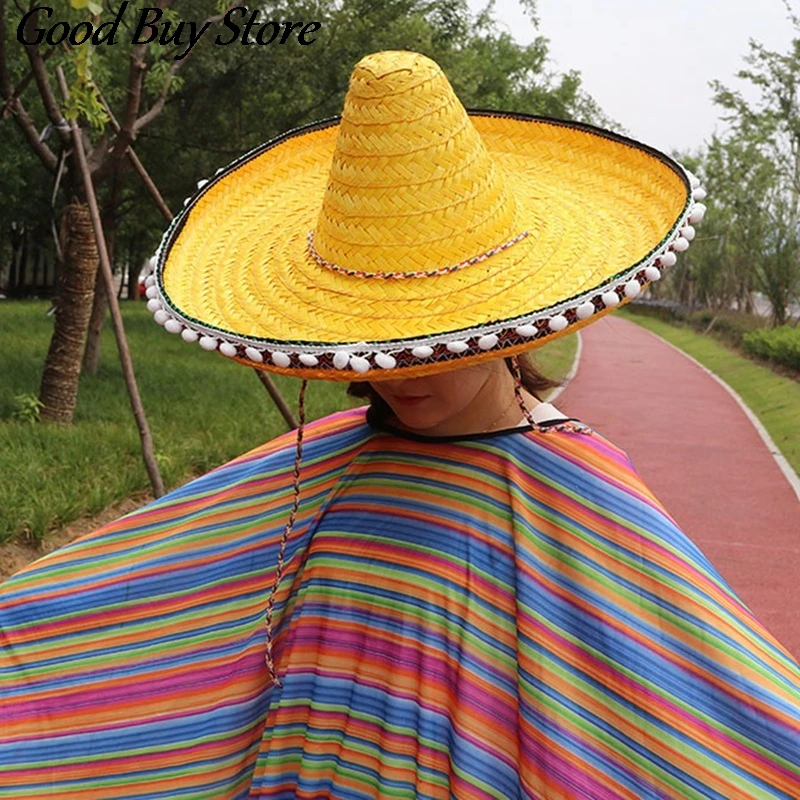 Top Trends: Oversized Bucket Hats Cosplay Witch Sombrero Retro Tassel Beach Panama Men Women Party Sun Hat Large Size Cool Raffia Sombrero Shoppable Styles