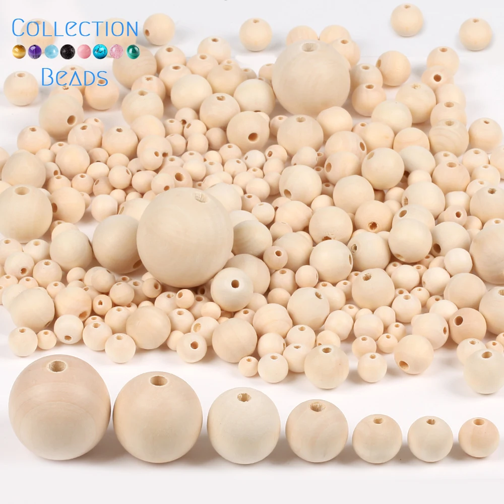 Top Trends: 4-50mm 1-1000pcs Natural Wood Beads Round Spacer Wooden Pearl Lead-Free Balls Charms DIY For Jewelry Making Handmade Accessories Shoppable Styles