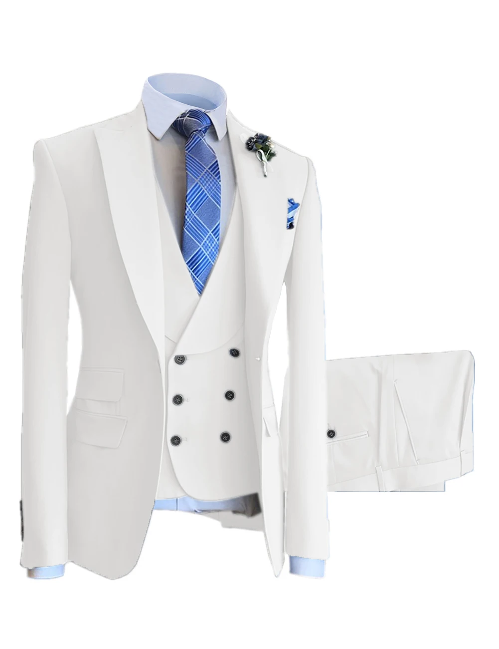 Top Trends: Men’s Business Suit 3 Piece One Button White Meeting Party Wedding Formal Occasions 4XL 5XL Increase Lengthen Shoppable Styles