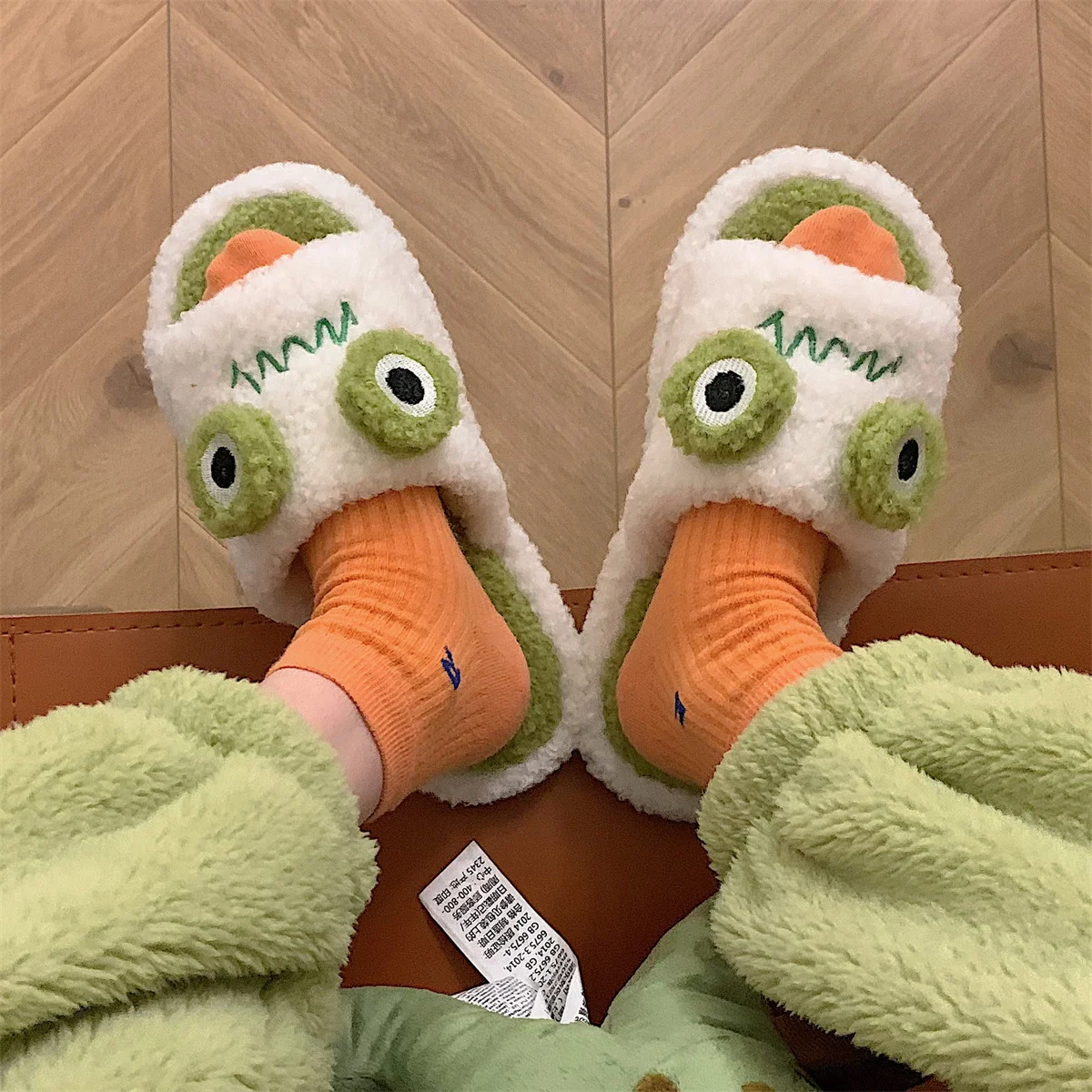 Top Trends: 2021 Winter Women Slipper Indoor Home Antiskid Cotton Slippers Frog Cartoon Cute Soft Bottom Warm Open Toe Plush Slippers Man Shoppable Styles