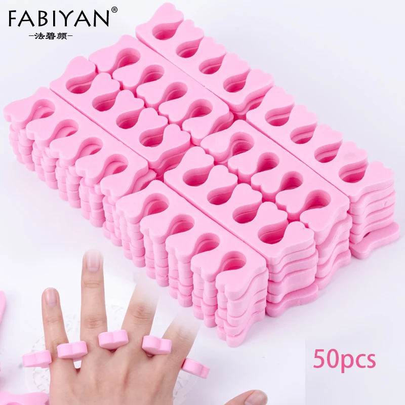 Top Trends: 50pcs / Pack Pink Nail Art Toes Separators Fingers Foots Sponge Soft Gel UV Tools Polish Manicure Pedicure Shoppable Styles