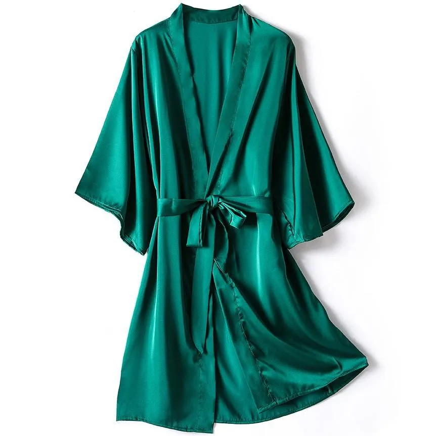 Top Trends: Kimono Bathrobe Gown Female Robe Set Satin Sleepwear Casual Nightgown Bridal Wedding Gift Sexy Nightwear Intimate Lingerie Shoppable Styles