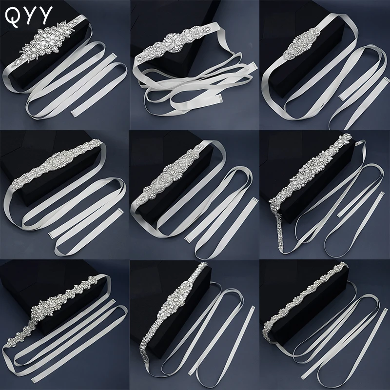 Top Trends: QYY Rhinestone Bridal Belts For Women Wedding Dress Belt Accessories Party Pearl Crystal Prom Strass Bride Sash Bridesmaid Gift Shoppable Styles