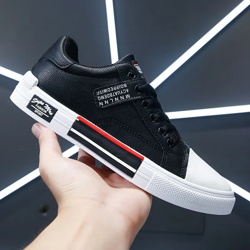 Top Trends: Men&#039;s White Shoes Skateboarding Shoes Lace Up Men British Style Comfortable Men&#039;s Skateboarding Sneakers Sports Shoppable Styles