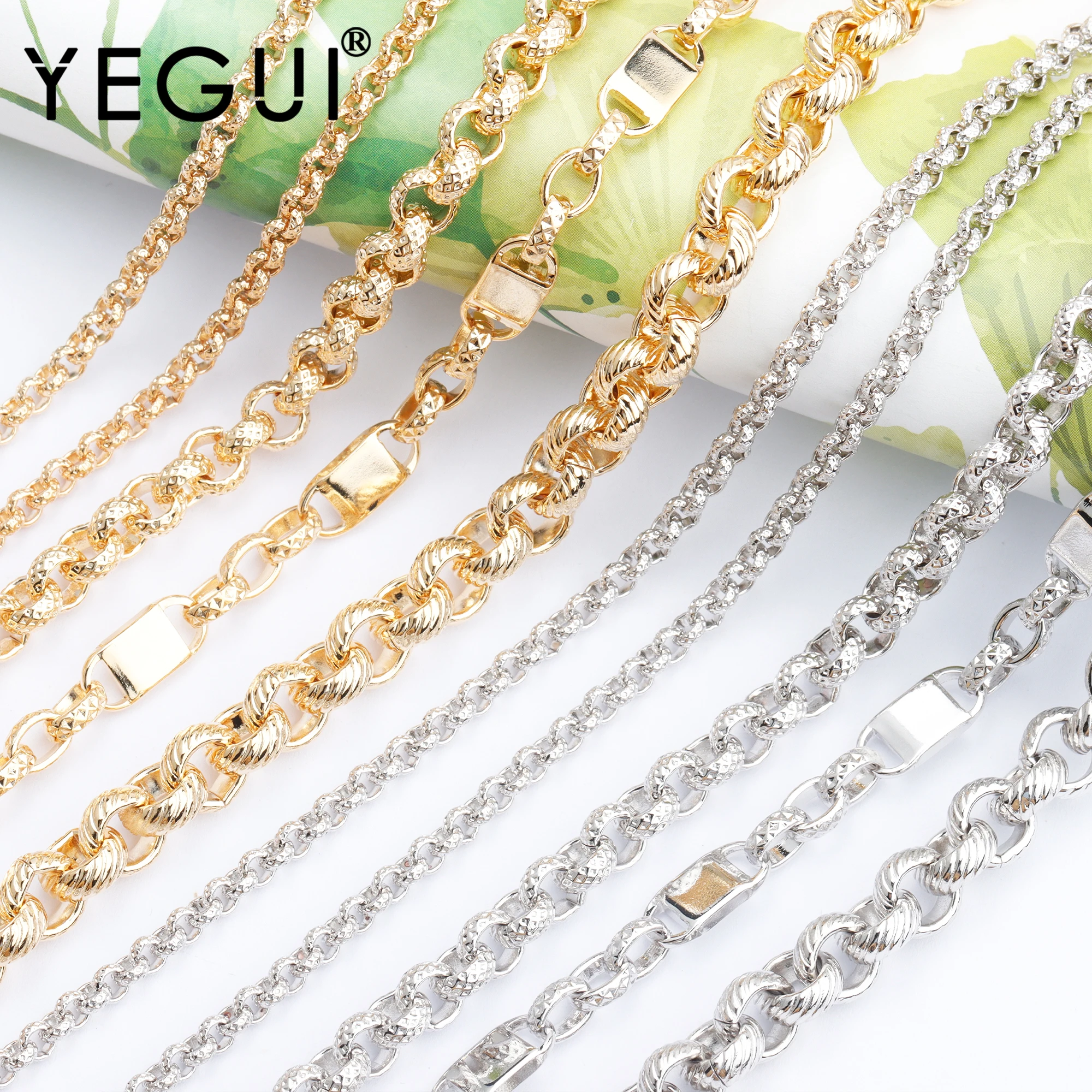 Top Trends: YEGUI C118, jewelry Accessories, diy Chain, 18k Gold Plated, 0.3 Microns, rhodium Plated, diy Bracelet Necklace, hand Made, 1m / lot Shoppable Styles