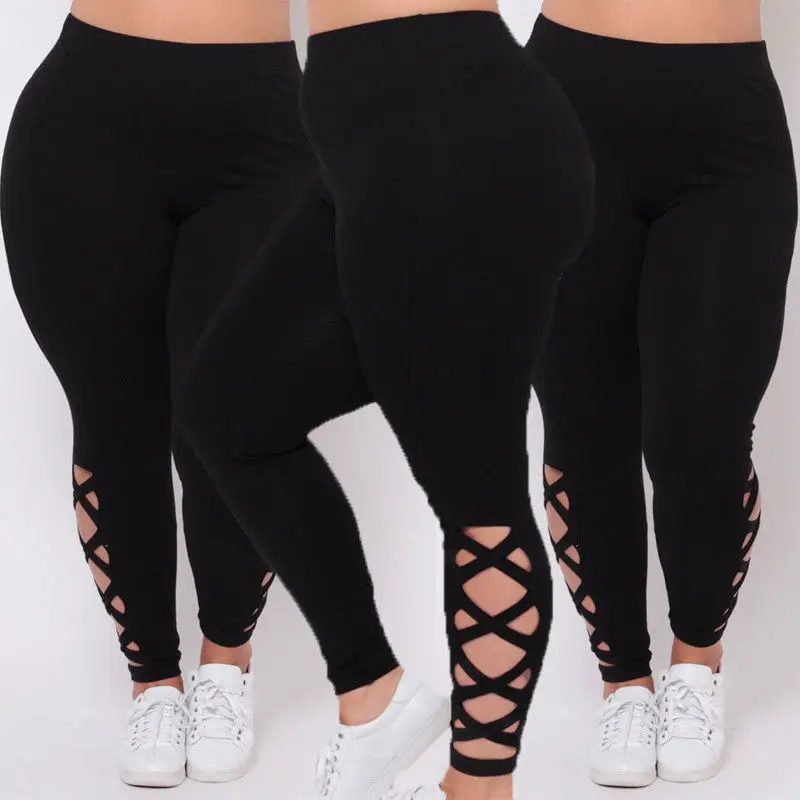 Top Trends: Fashion Women Plus Size L XL 2X 3X Criss-Cross Soft Comfort Skinny Leggings Pants Shoppable Styles - Image 2