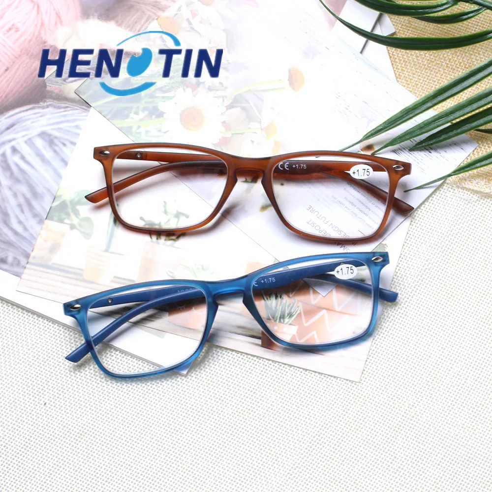 Top Trends: Henotin Reading Glasses Durable Men And Women Metal Hinge Plastic Rectangle Frame Reader Eyeglasses Shoppable Styles