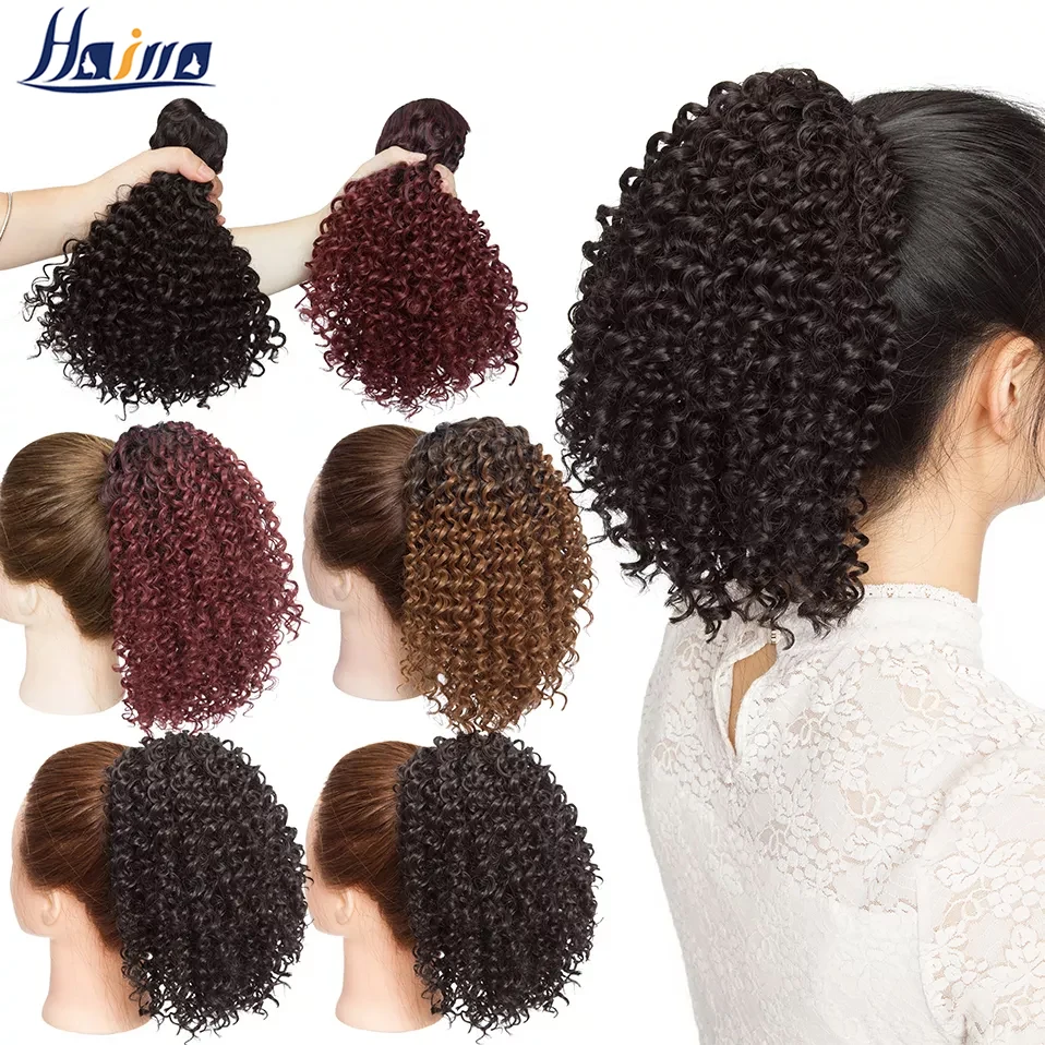 Top Trends: HAIRRO Drawstring Puff Ponytail Afro Kinky Curly Hair Extension Synthetic Clip In Pony Tail African American Hair Extension Shoppable Styles