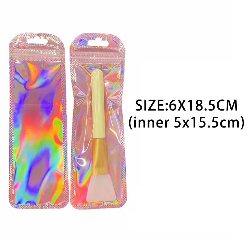 Top Trends: 50pcs Iridescent Self Sealing OPP Bags Pouches Laser Iridescent Zip Lock Bag Resealable Packaging JewelryRetail Bag Pouches Bags Shoppable Styles - Image 5