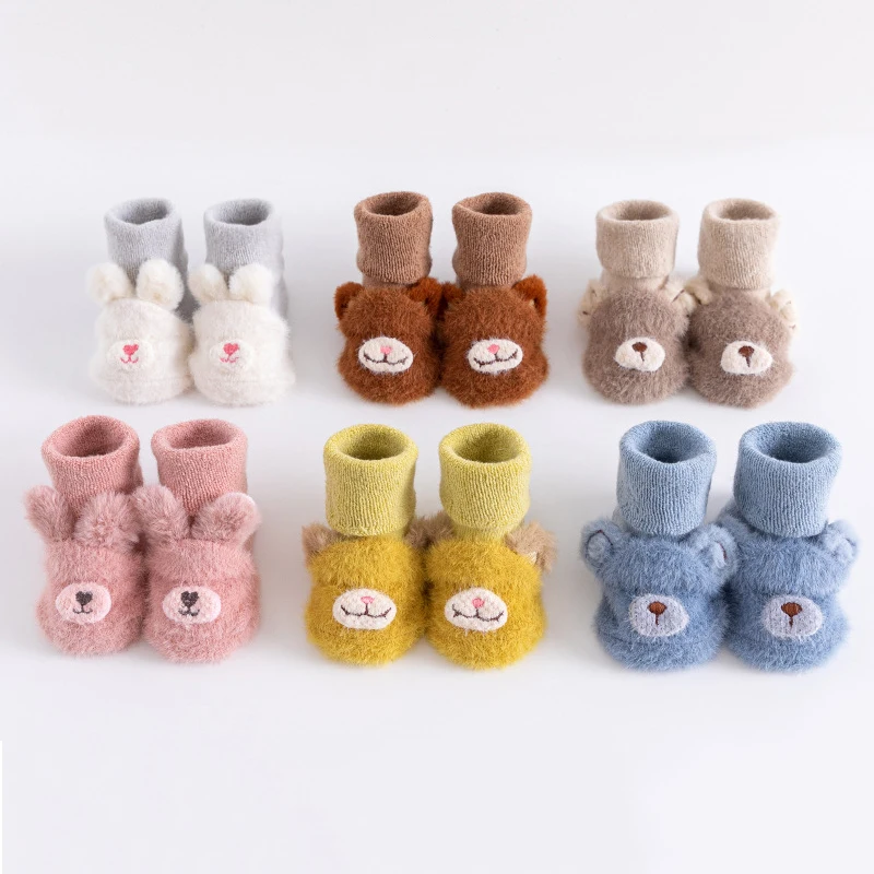 Top Trends: Thick Baby Socks Floor Non-slip Cotton Cartoon Doll Infant Socks Winter Warm Toddler Girls Boys Soft Cute Boots Baby Accessories Shoppable Styles