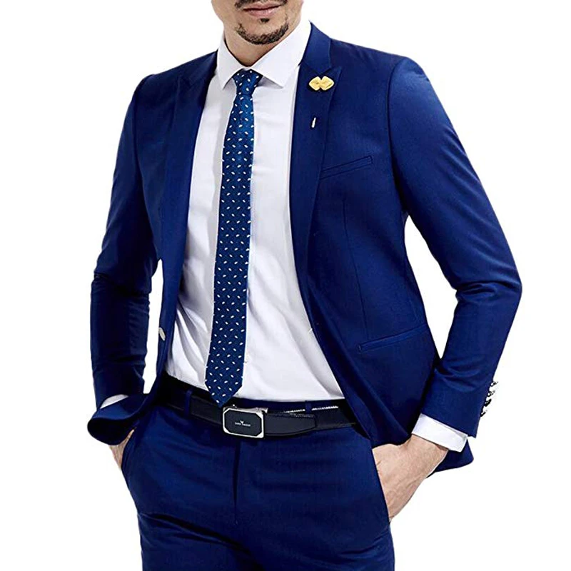 Top Trends: Royal Blue Wedding Men Suits Slim Fit 2 Pieces Italian Style Groom Tuxedo Male Fashion Jacket With Pants New Arrival 2024 Shoppable Styles