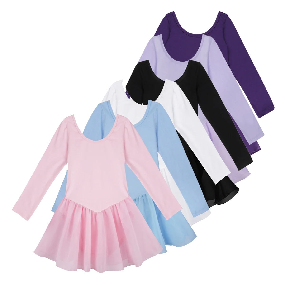 Top Trends: Kids Ballet Dress Girls Long Sleeve Ballet Dance Gymnastics Leotard Dress Child Professional Dance Competition Training Costume Shoppable Styles