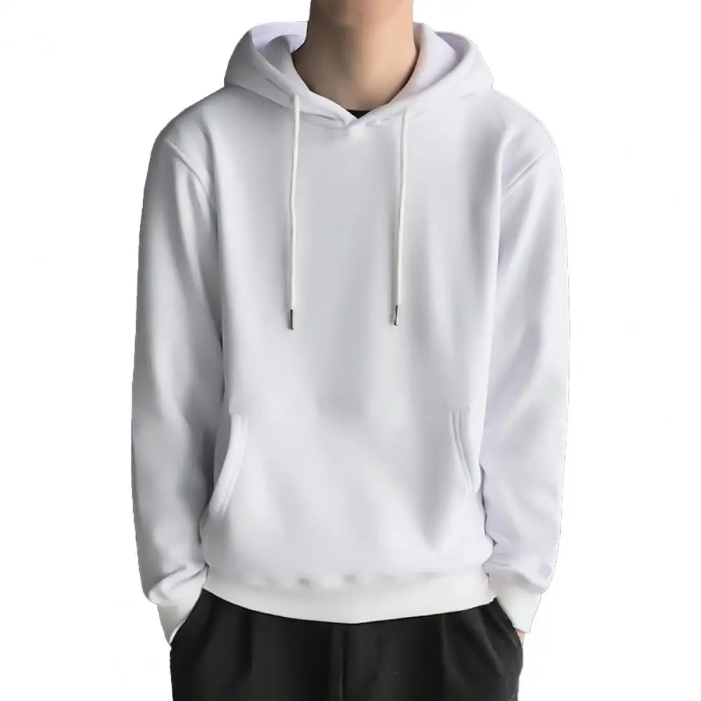 Top Trends: Men Hoodie Solid Color Ribbed Cuff Autumn Winter Drawstring Warm Sweatshirt For Daily Wear Shoppable Styles - Image 5