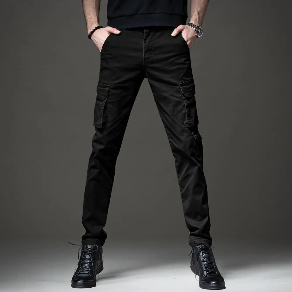 Top Trends: Autumn Military Tactical Black Cargo Pants Men Casual Cotton Straight Slim Stretch Trousers Shoppable Styles