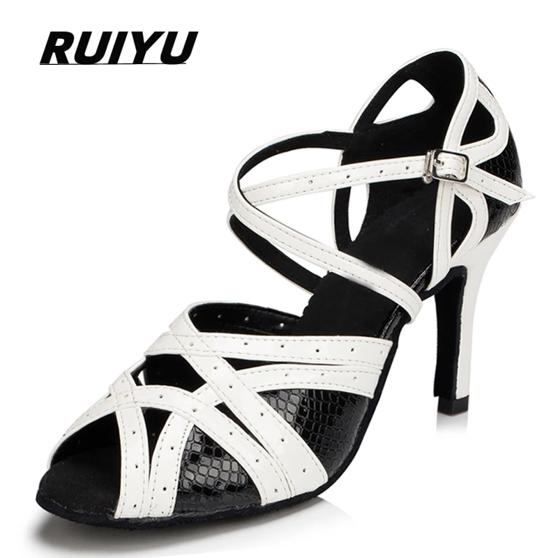 Top Trends: Latin Dance Shoes Women Modern Tango Dance Hall Girl Sneaker Wedding Dress Black And White High-Heeled Sandals Summer Shoppable Styles