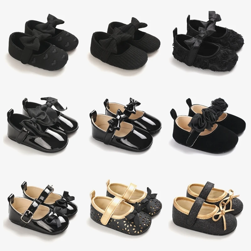 Top Trends: Black Spring And Autumn Style Baby Lovely Princess Shoes Soft Soles Comfortable Soft Casual Shoes 0-18 Months Baby Walking Shoes Shoppable Styles