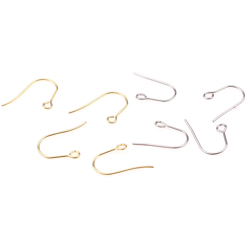 Top Trends: 100pcs / lot(50pairs) Stainless Steel DIY Earring Findings Clasps Hooks Jewelry Making Accessories Earwire Shoppable Styles - Image 4