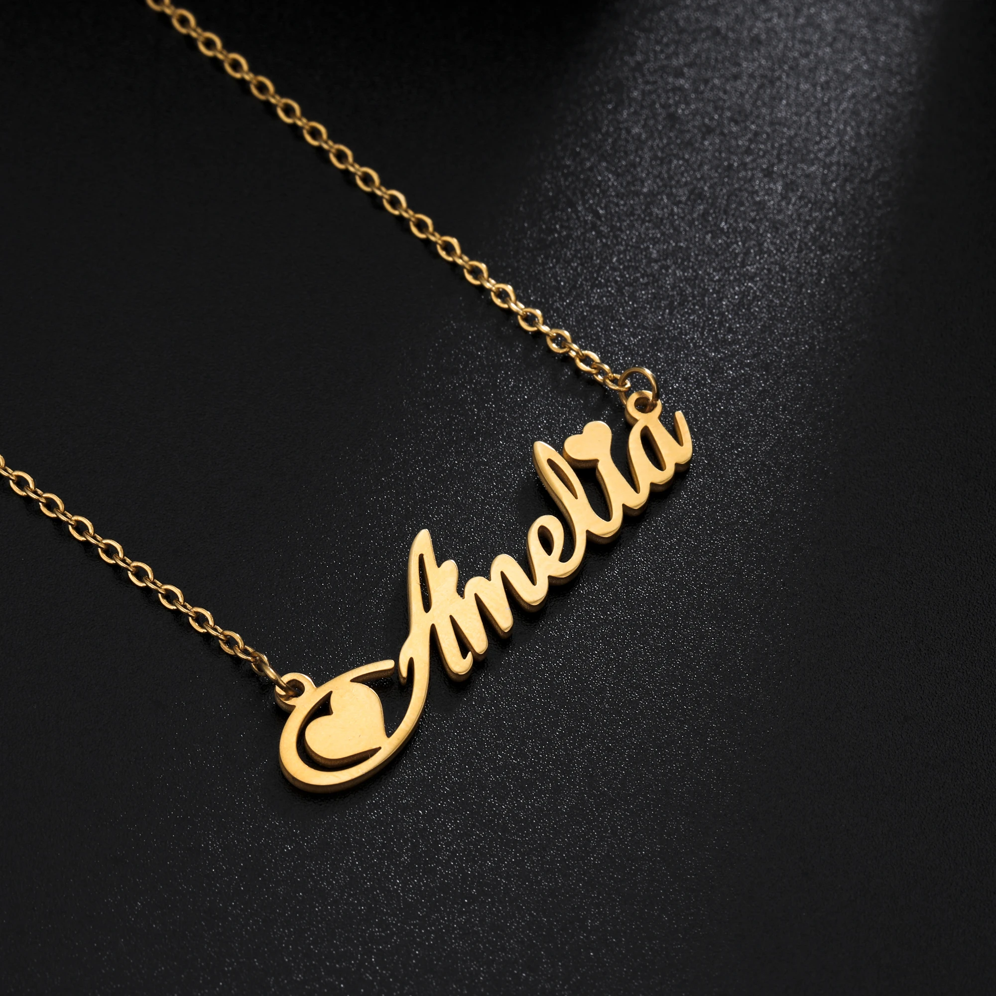 Top Trends: Sipuris Unique Custom Name Letter Pendant Necklace Personalized Heart Stainless Steel Necklaces For Women Jewelry Gifts 2022 Shoppable Styles