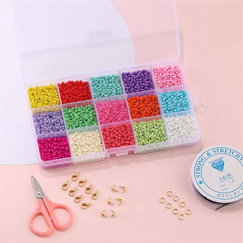 Top Trends: 3mm Seed Bead Box Set For DIY Jewelry Making Candy Color Small Craft Beads Kit Bracelet Necklace Accessories Supplies Trendy New Shoppable Styles - Image 5